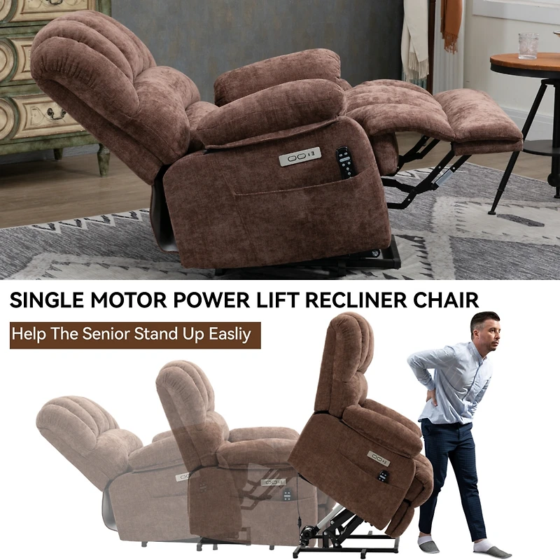 Mondawe 23" Chenille Power Lift Recliner Chair