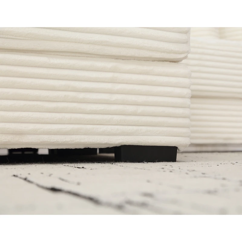 Streamdale Furniture Oversized L-Shaped Modular Couch with Armrests, Throw Pillows, Beige