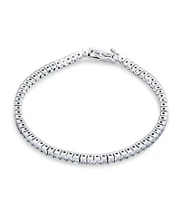Bling Jewelry 10CT Simple Classic Cubic Zirconia Square Clear Princess Cut Cz Tennis Bracelet Prom Sterling Silver