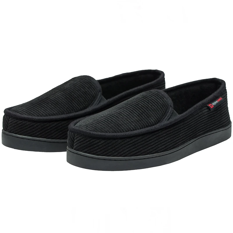 Alpine Swiss Men's Wide Men s Moccasin Slippers Steve | Memory Foam Slip-On House Shoes Cozy Indoor Slipper with Durable Sole