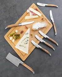 French Home Connoisseur Laguiole 8 Piece Cheese Knife Set with Spreader and Board