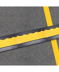 Yescom 3 Channel Cable Driveway Over Garden Hose Protector Ramp Speed Bump Rubber Protective Wire Cover Cord for Walkway, 44000 Lbs Load Capacity