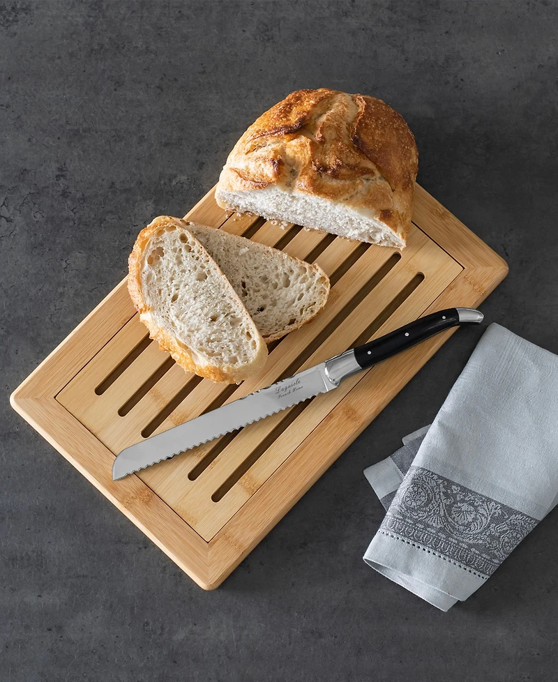 French Home Laguiole 2 Piece Pakkawood Bread Knife with Bread Board