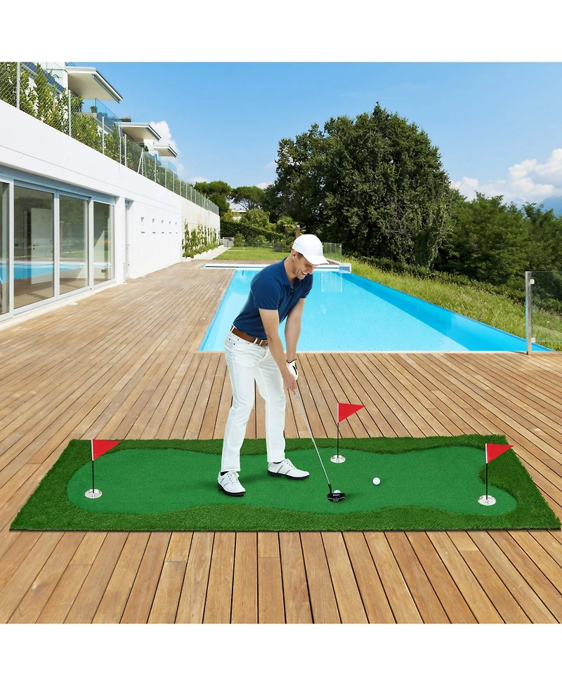 Golf Putting Green with Realistic Artificial Grass Turf