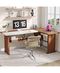 Tribesigns 63" Computer Desk with 40" Lateral File Cabinet Set, Executive Desk and Mobile Drawer Cabinet , Modern Furniture Set