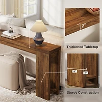 Tribesigns 70.9-Inch Long Console Table, Farmhouse Wooden Entryway Sofa Table Behind Couch, Narrow Entry Console