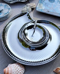 Certified International Silver Coast 3-d Nautilus Chip Dip