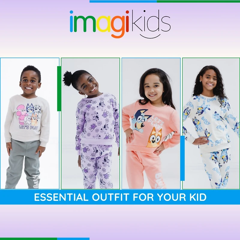 Bluey Little Boys Fleece Sweatshirt and Jogger Pants Outfit Set to