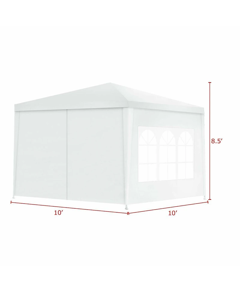Sugift 10 x 10 Feet Outdoor Side Walls Canopy Tent with 4 Removable Sidewalls
