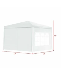Sugift 10 x 10 Feet Outdoor Side Walls Canopy Tent with 4 Removable Sidewalls