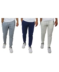 Galaxy By Harvic Men's Pro Star Slim Fit Fleece Lined Jogger Sweatpants, Pack of 3