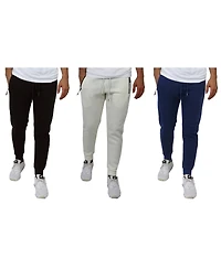 Galaxy By Harvic Men's Pro Star Slim Fit Fleece Lined Jogger Sweatpants, Pack of 3