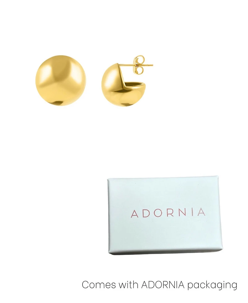 Adornia Gold Tarnish Resistant Oversized Ball Stud Earrings