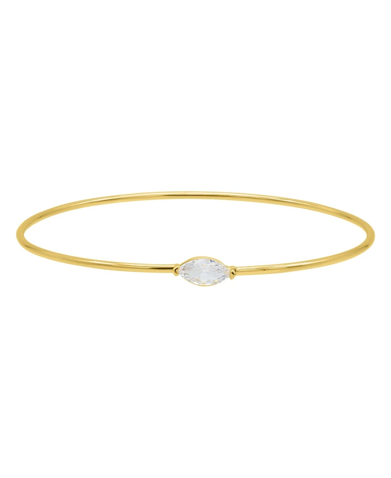 Adornia Gold Marquis and Pave Stacking Bangle Bracelet Set