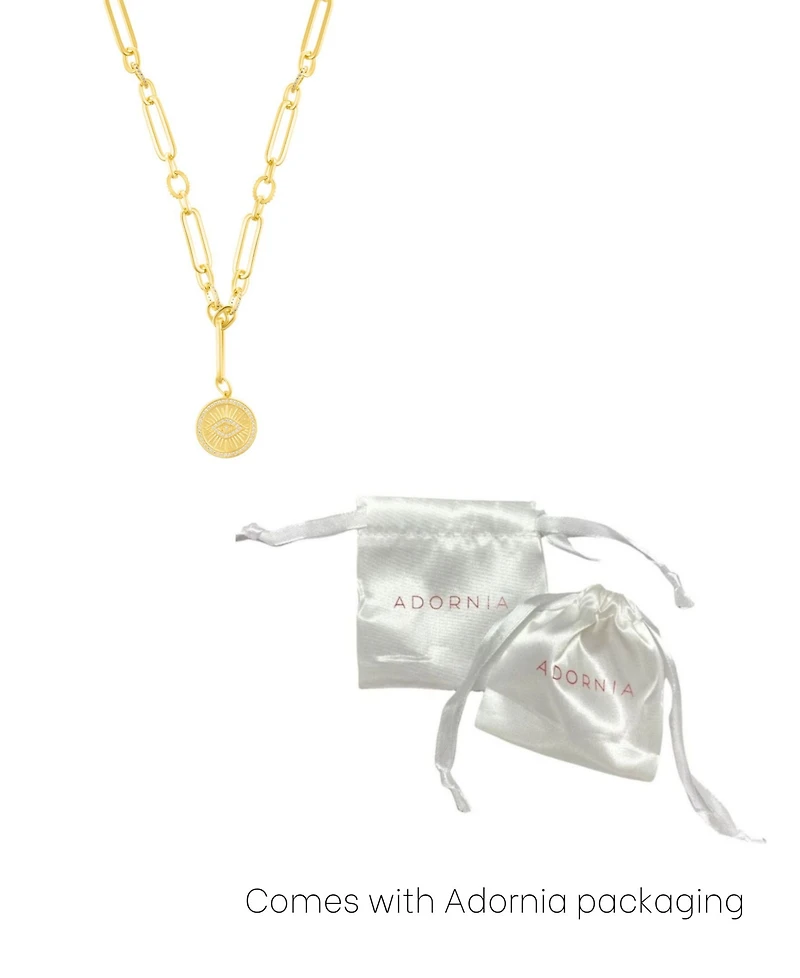 Adornia Gold Cubic Zirconia Evil Eye Mixed Link Y-Necklace