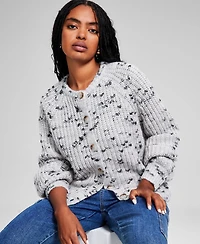 And Now This Women's Flecked-Knit Raglan-Sleeve Cardigan
