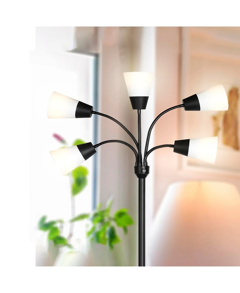 Medusa Modern 78" Led 5-Light Floor Lamp with Interchangeable Shades