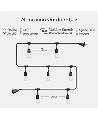 Brightech Ambience Pro 24 ft. Indoor/Outdoor Led Weatherproof 2-Watt String Lights with Neutral White Hue