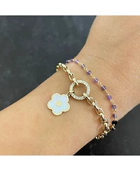 The Lovery Mother of Pearl Cherry Blossom Charm 14K Gold