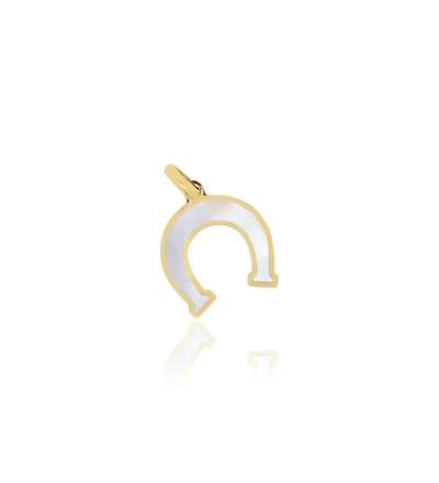 The Lovery Mother of Pearl Horseshoe Charm 14K Gold 9 millimeters