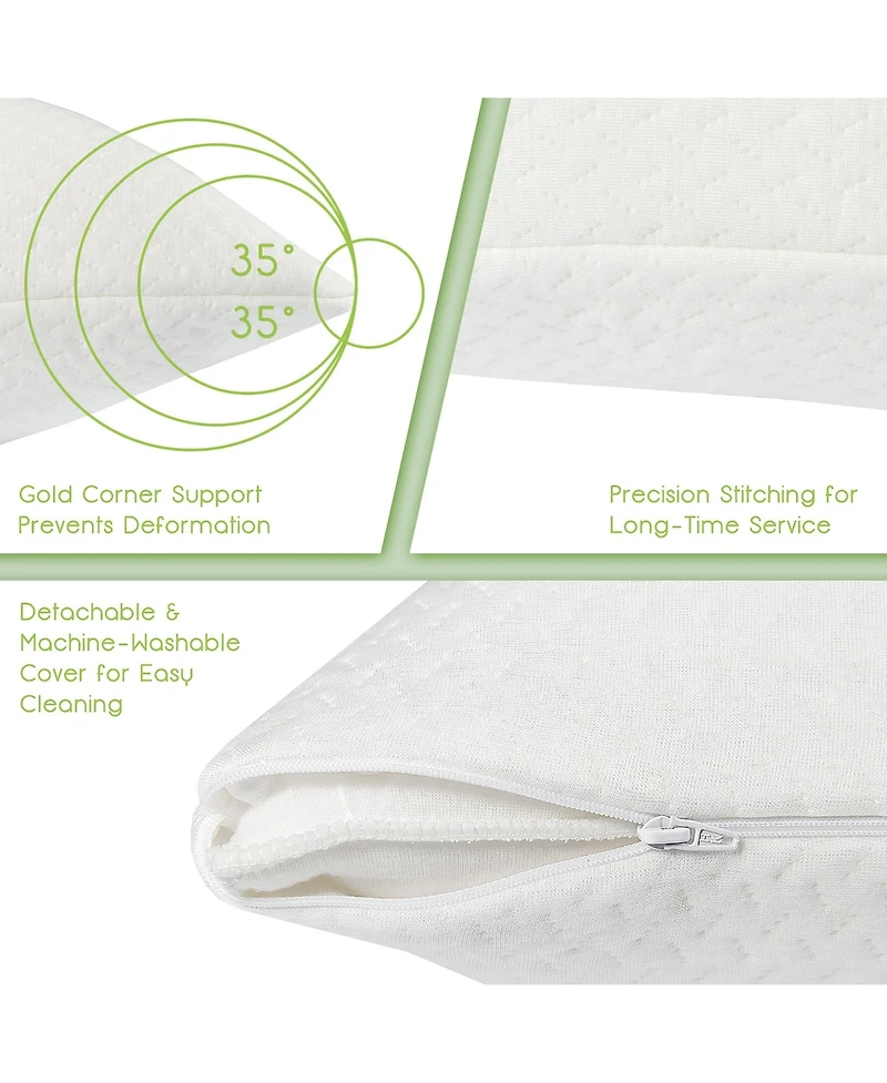 2Pack Shredded Memory Foam Bed Pillows Bamboo Rayon Cooling Cover 28''x18''