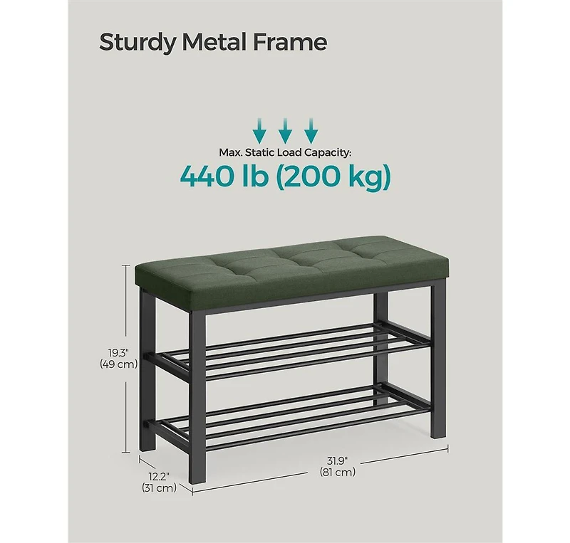 Slickblue Entryway Shoe Storage Bench with Cushion