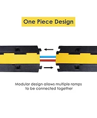 Yescom Heavy Duty Rubber Cable Drive Over Garden Hose Protector Ramp 1 Channel Floor Cover for Walkway 2 3/8" Height Durable Outdoor 22000 Lbs