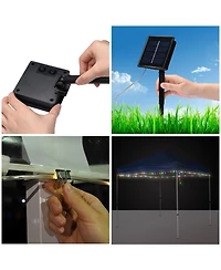 Yescom 40Ft Solar 120LED Canopy String Light 8 Mode Rgb Party Outdoor Garden Patio Umbrella Decor with Clip, Multicolor