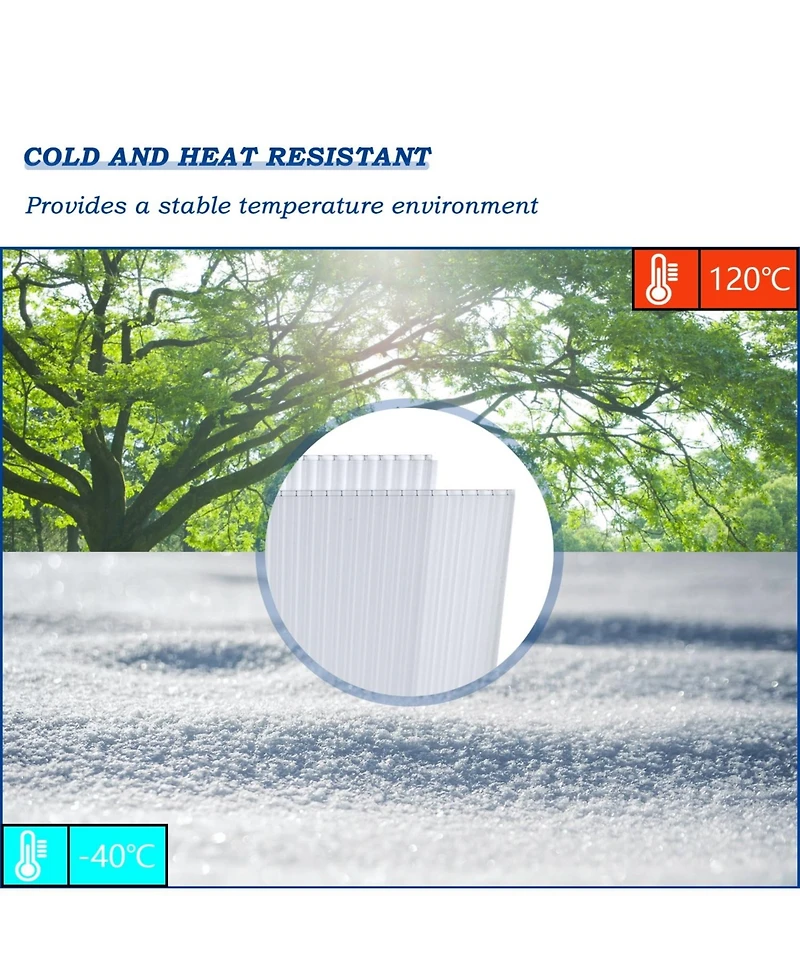 Aoodor 6Pcs 24'' (W) x 48'' (L) x 0.24'' Polycarbonate Greenhouse Panels, Waterproof Uv Protected Reinforced Sheets, Outdoor Garden and Greenhouse Cov