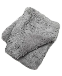 Chanasya Premium Solid Faux Long Fur Throw Blanket - Soft, Fuzzy For Bed or Couch 60" x 70" Aubergine