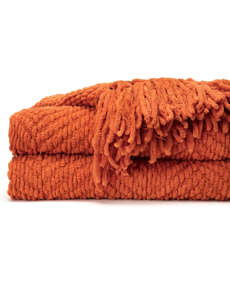 Chanasya Premium Textured Knit Throw Blanket with Tassels - Soft, Cozy for Couch, Bed