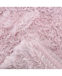 Chanasya Premium Solid Faux Long Fur Throw Blanket - Soft, Fuzzy For Bed or Couch 50" x 65” Rose Dust