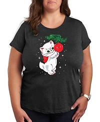 Hybrid Apparel Plus Christmas Kitty Graphic T-shirt