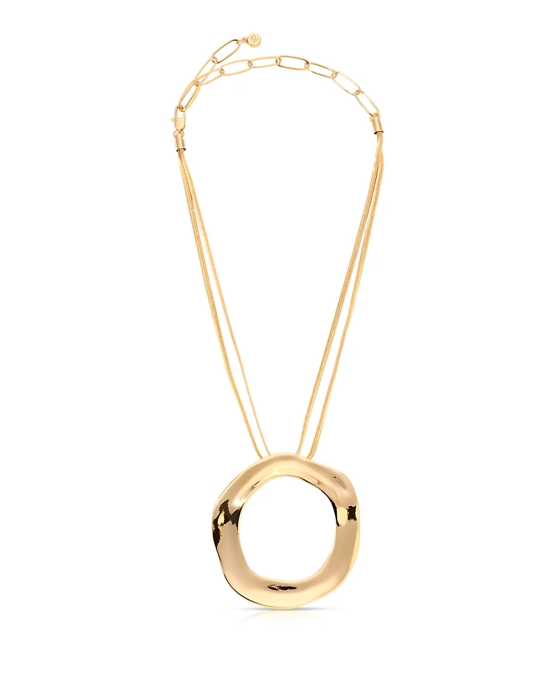 Ettika Plated Open Circle Statement Necklace