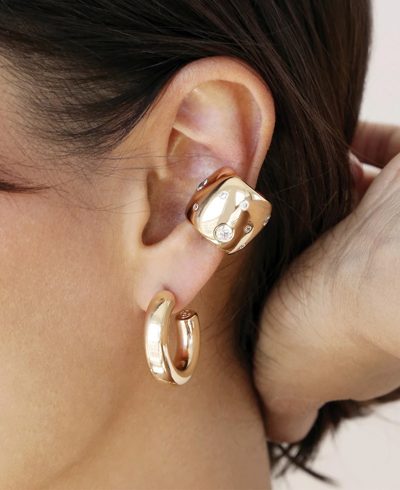 Ettika Scattered Crystal Chunky Cuff Earrings