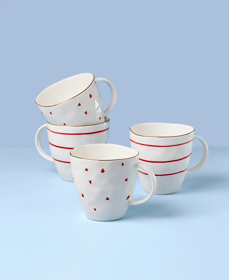Lenox Garnet Bay Mugs, Set of 4