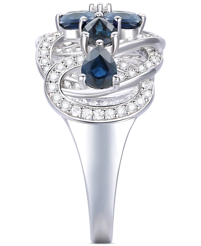 Emerald (2-1/4 ct. t.w.) & Diamond (1/4 Flower Openwork Ring 14k Gold (Also Ruby Sapphire)