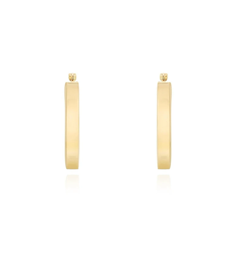 The Lovery Large Square Tube Hoop Earrings 14K Gold