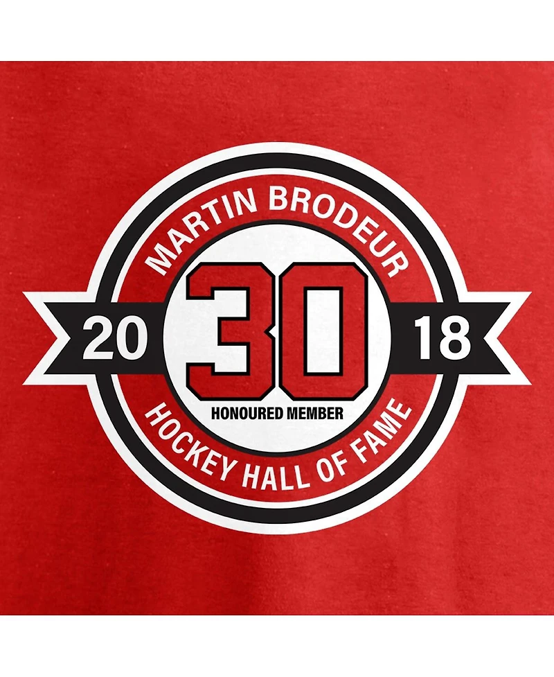 Fanatics Big Boys and Girls Martin Brodeur Red New Jersey Devils Hall of Fame T-Shirt