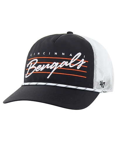 '47 Brand Men's Black/White Cincinnati Bengals Downburst Relaxed Hitch Trucker Adjustable Hat