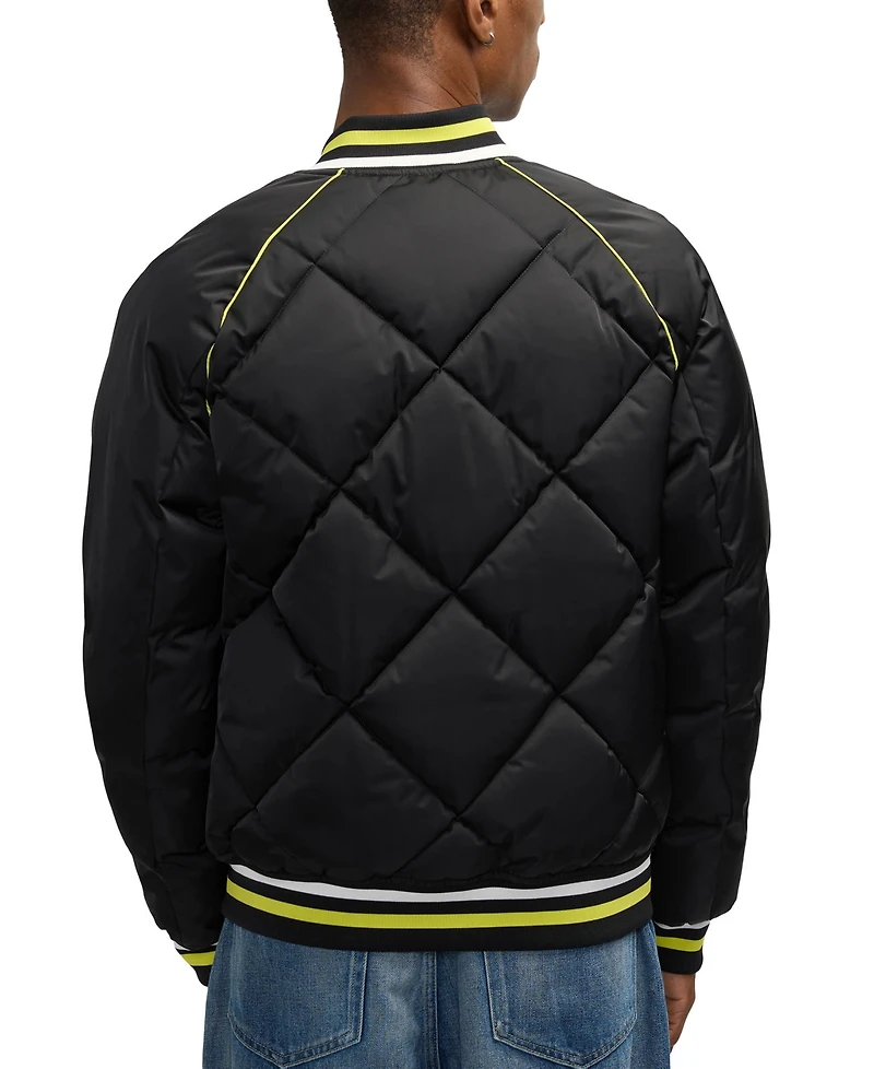 Scotch & Soda Men's Yrachie Color Block Quilted Varsity Bomber Jacket