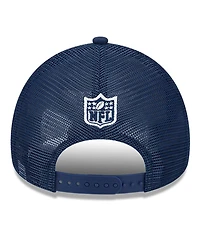 New Era Men's Stone/Navy Dallas Cowboys 2024 Sideline Historic 9FORTY A-Frame Trucker Adjustable Hat