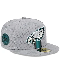 New Era Men's Gray Philadelphia Eagles 2024 Sideline 59FIFTY Fitted Hat