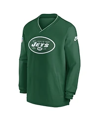 Nike Men's Kelly Green New York Jets Throwback Logo Long-Sleeve V-Neck Wind shirt