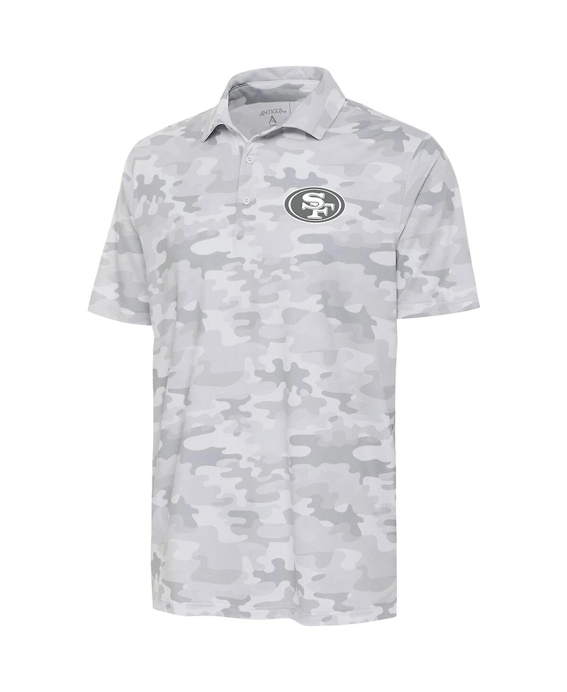 Antigua Men's White San Francisco 49ers Anthracite Logo Collide Polo