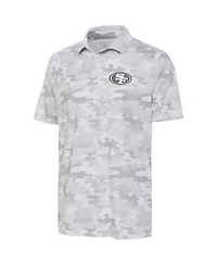 Antigua Men's White San Francisco 49ers Anthracite Logo Collide Polo
