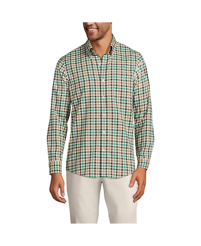 Lands' End Men's Tailored Fit No Iron Twill Long Sleeve Shirt