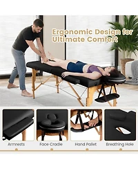 Vebreda Portable Adjustable Facial Spa Bed with Carry Case-Black