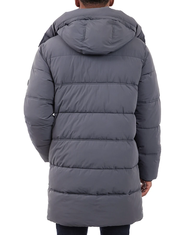 Michael Kors Men's Heavyweight Hooded Long Puffer Coat