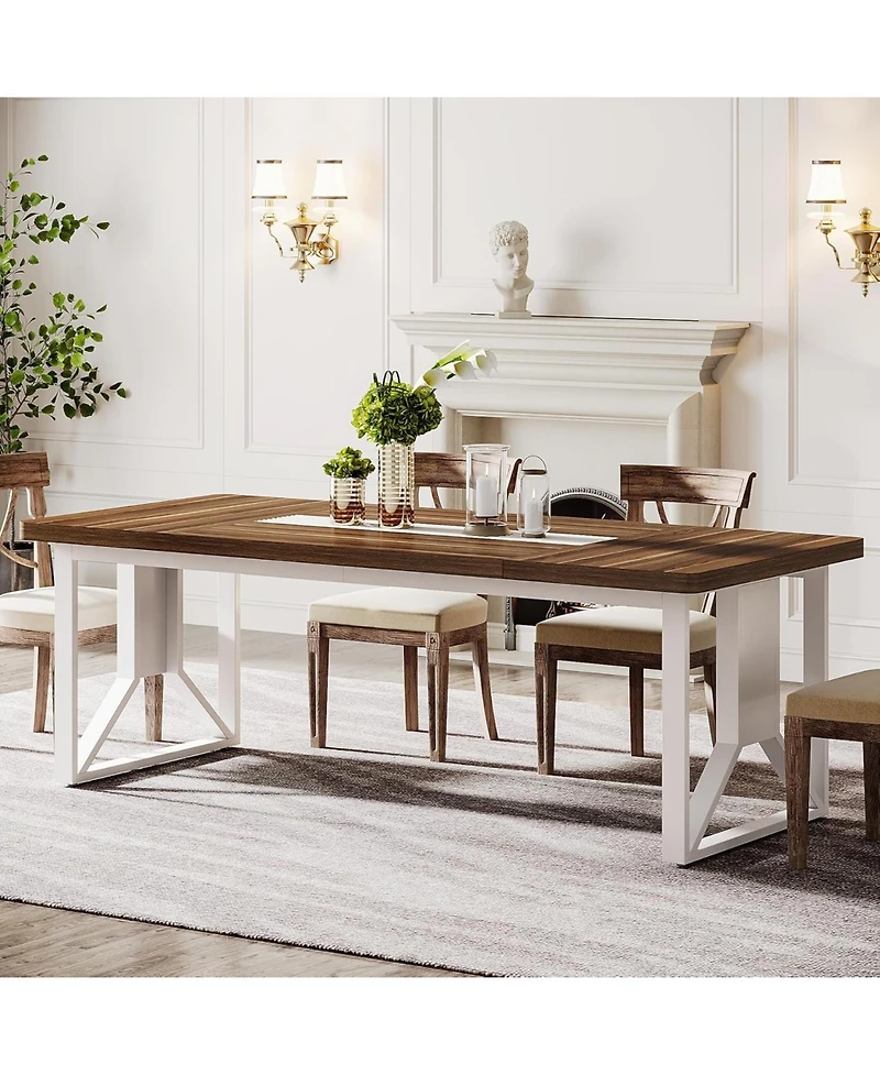 Tribesigns 6.23 ft Conference Table, 74.8" L x 37.4" W x 29.5" H Rectangle Meeting Room Table, Modern Wood Seminar Table for Office Conference Room, B
